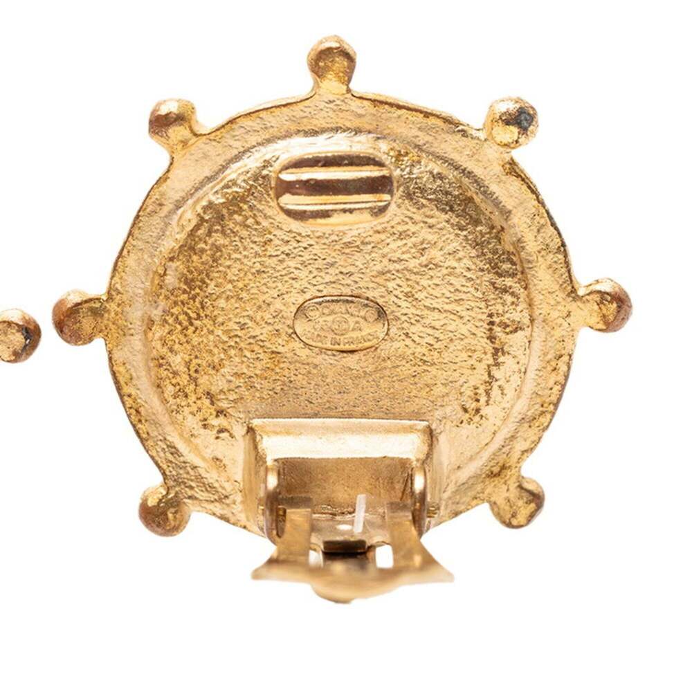 CHANEL Gold Pearl Logo Earrings - Picture 3 of 3